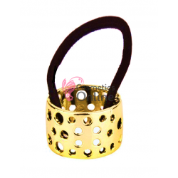 Inel pentru prins parul din plastic model ILM026BB Auriu cu model